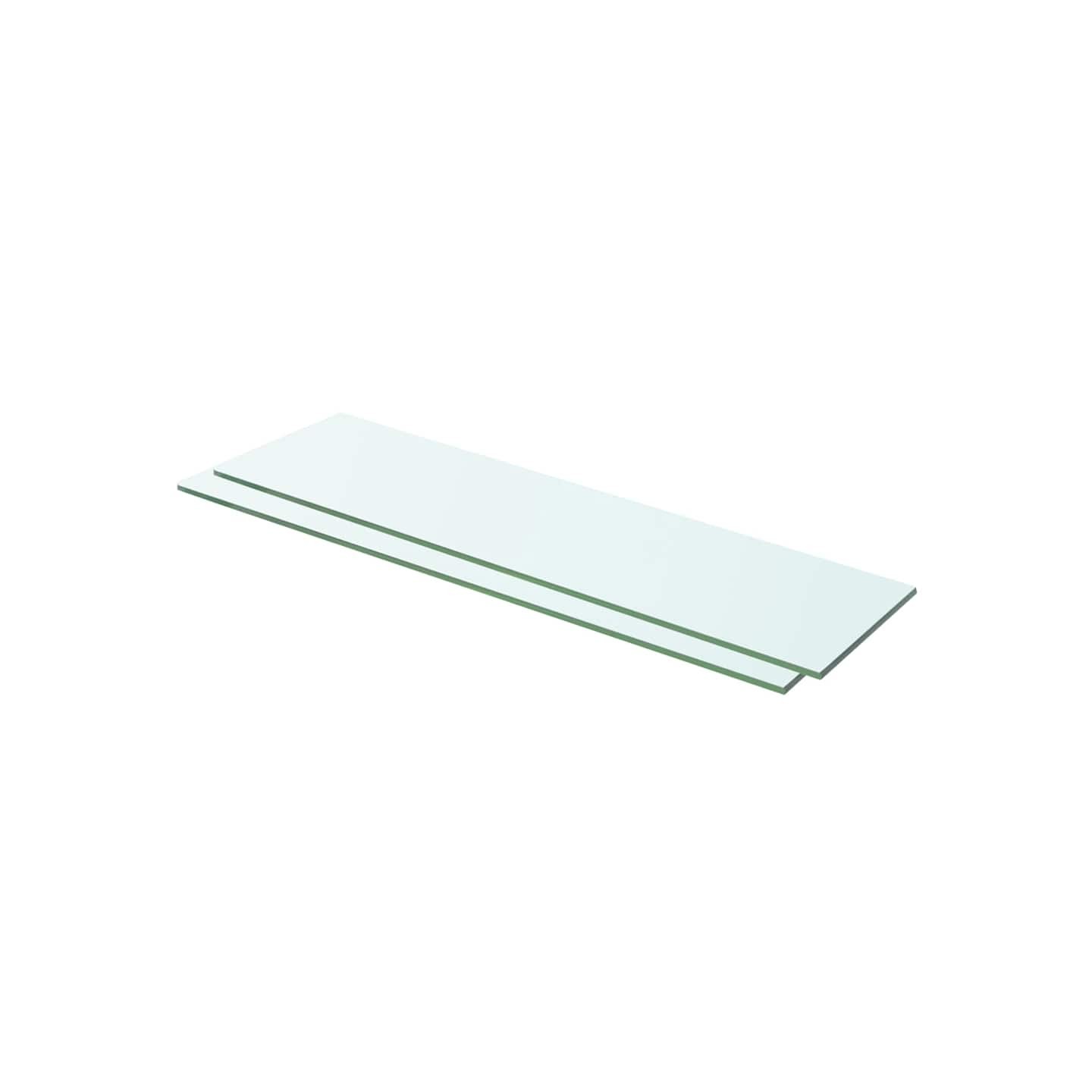 Panneaux d'étagère 2 pcs Verre Transparent 60 x 12 cm