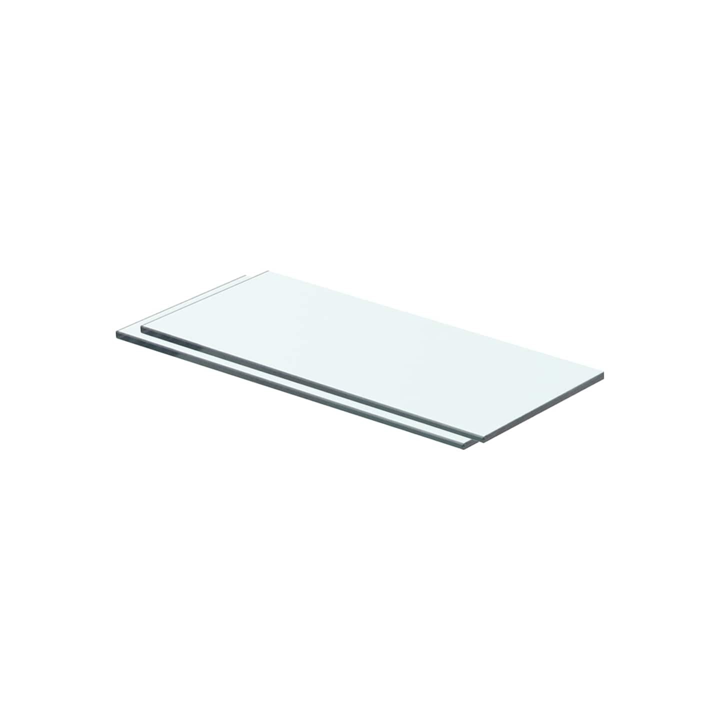 Panneaux d'étagère 2 pcs Verre Transparent 40 x 12 cm