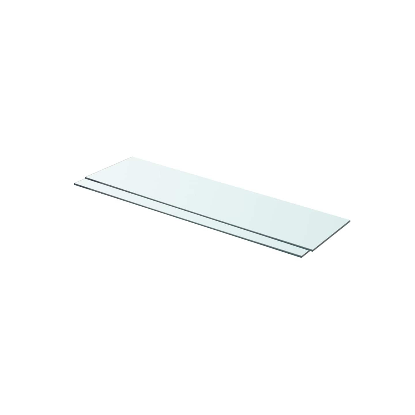 Panneaux d'étagère 2 pcs Verre Transparent 80 x 20 cm