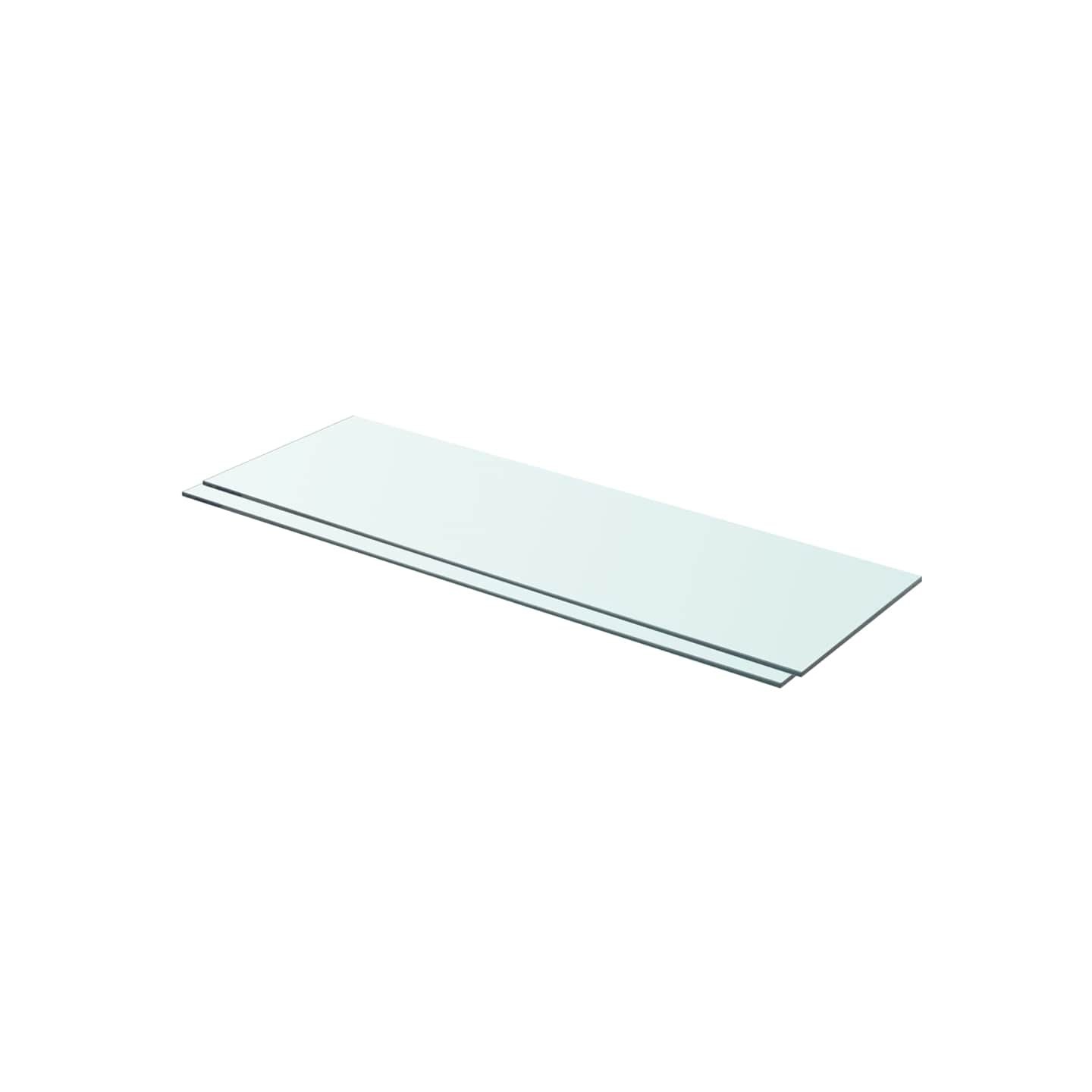 Panneaux d'étagère 2 pcs Verre Transparent 80 x 25 cm