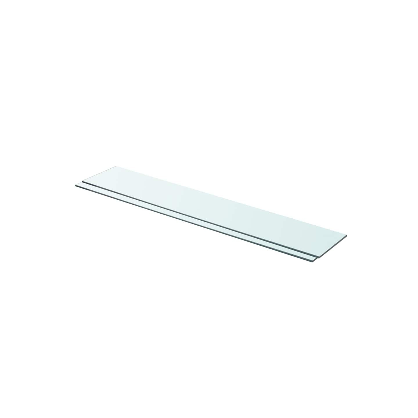 Panneaux d'étagère 2 pcs Verre Transparent 90 x 15 cm