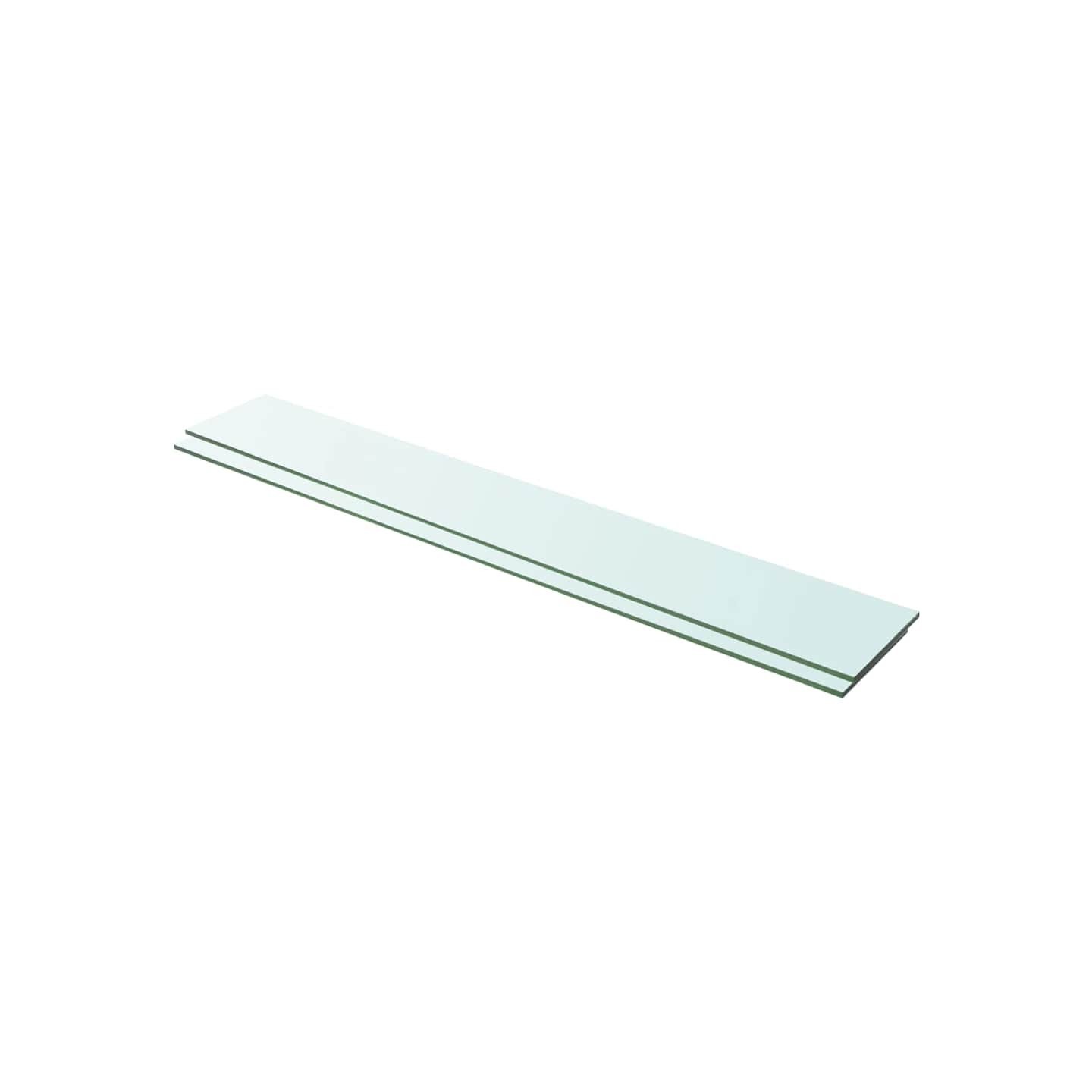Panneaux d'étagère 2 pcs Verre Transparent 100 x 15 cm