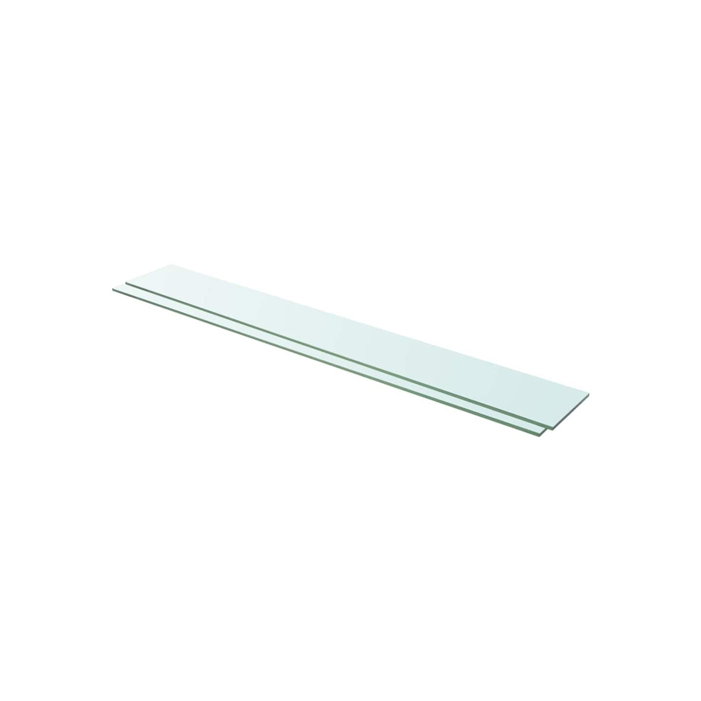 Panneaux d'étagère 2 pcs Verre Transparent 110 x 15 cm