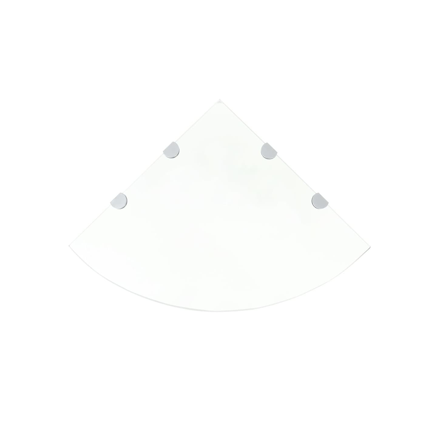 Étagères d'angle 2 pcs et supports Verre Transparent 45x45 cm