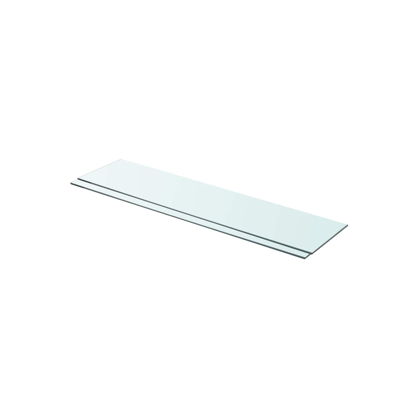 Panneaux d'étagère 2 pcs Verre Transparent 90 x 20 cm