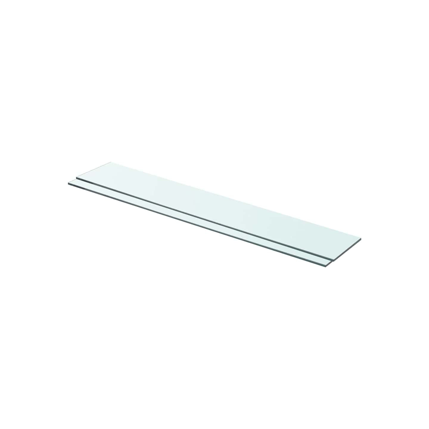 Panneaux d'étagère 2 pcs Verre Transparent 80 x 12 cm