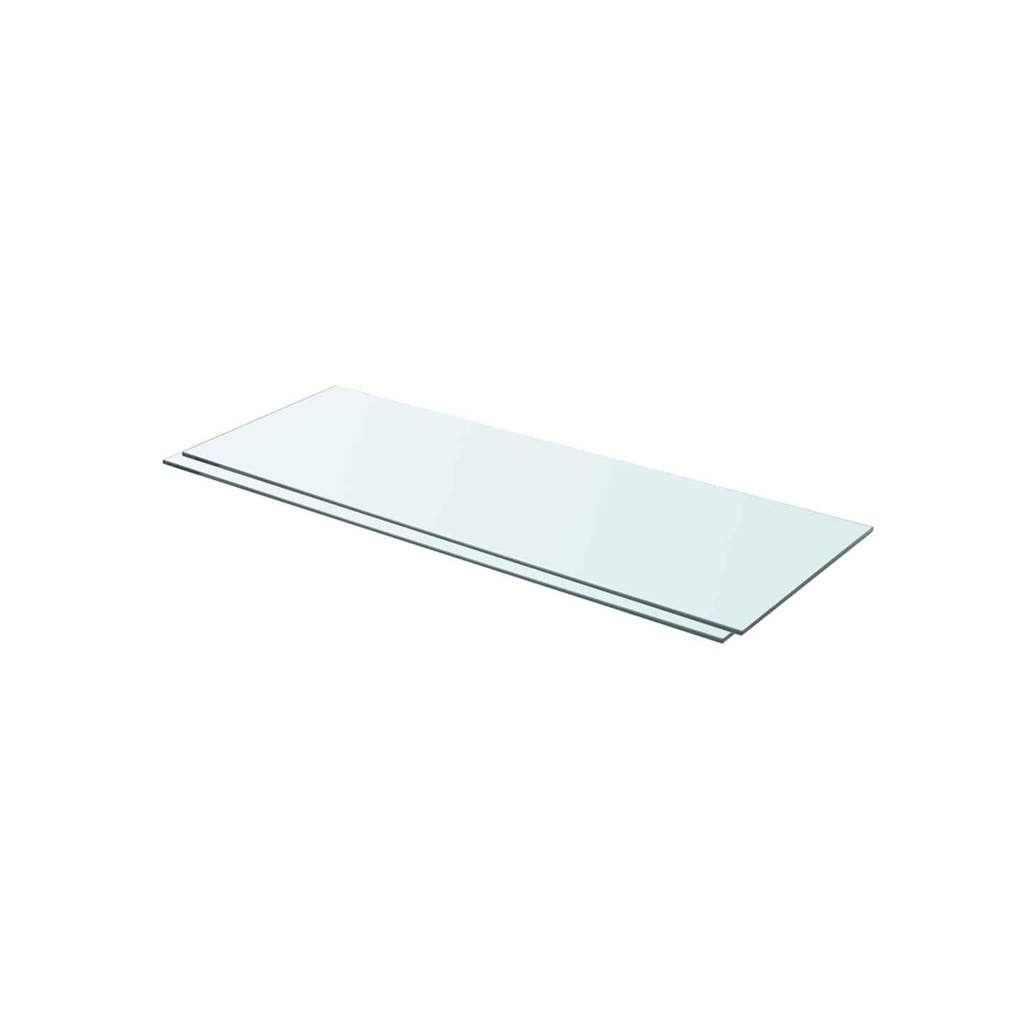 Panneaux d'étagère 2 pcs Verre Transparent 80 x 30 cm