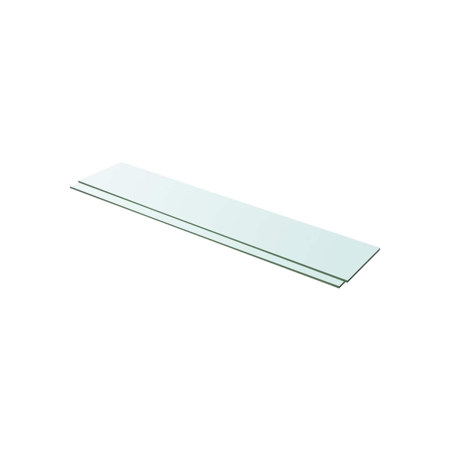 Panneaux d'étagère 2 pcs Verre Transparent 100 x 20 cm