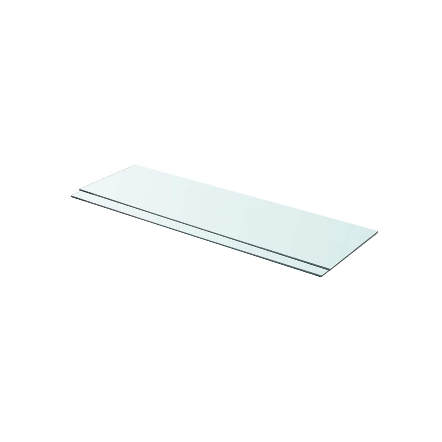 Panneaux d'étagère 2 pcs Verre Transparent 90 x 25 cm