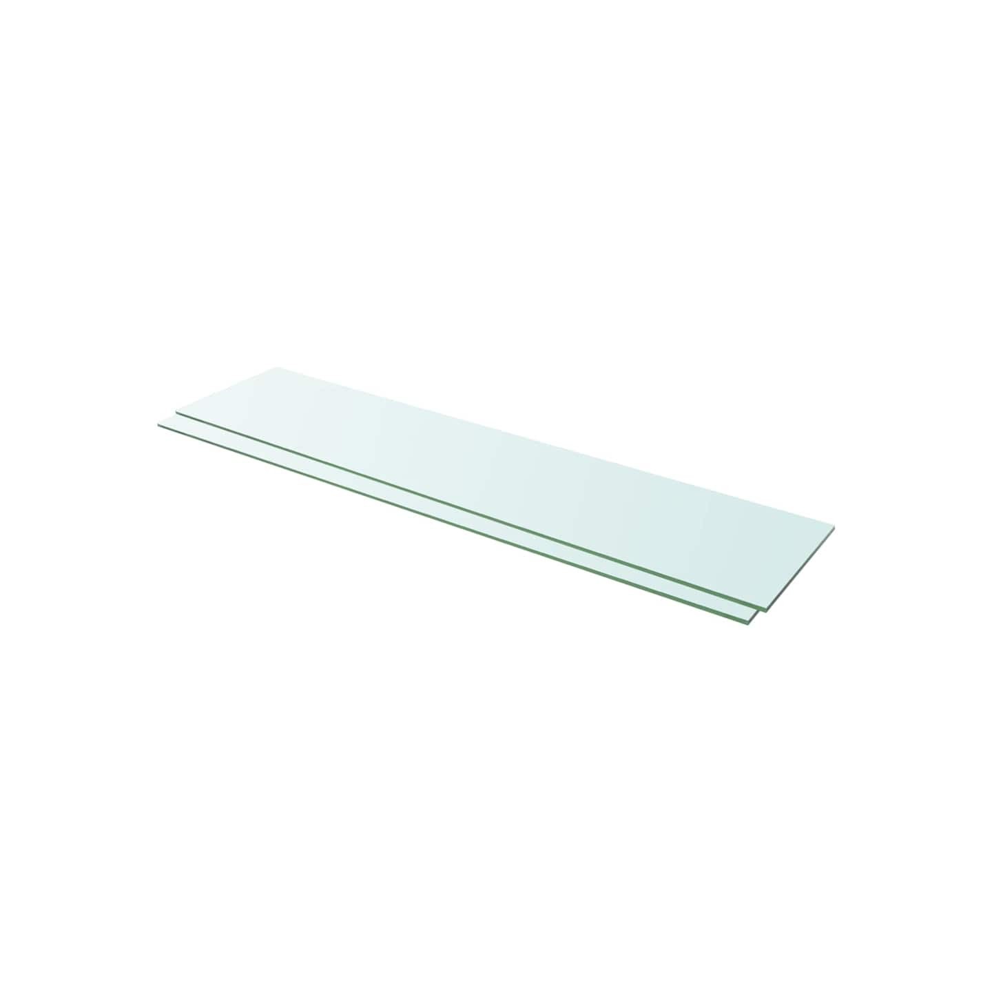 Panneaux d'étagère 2 pcs Verre Transparent 110 x 25 cm