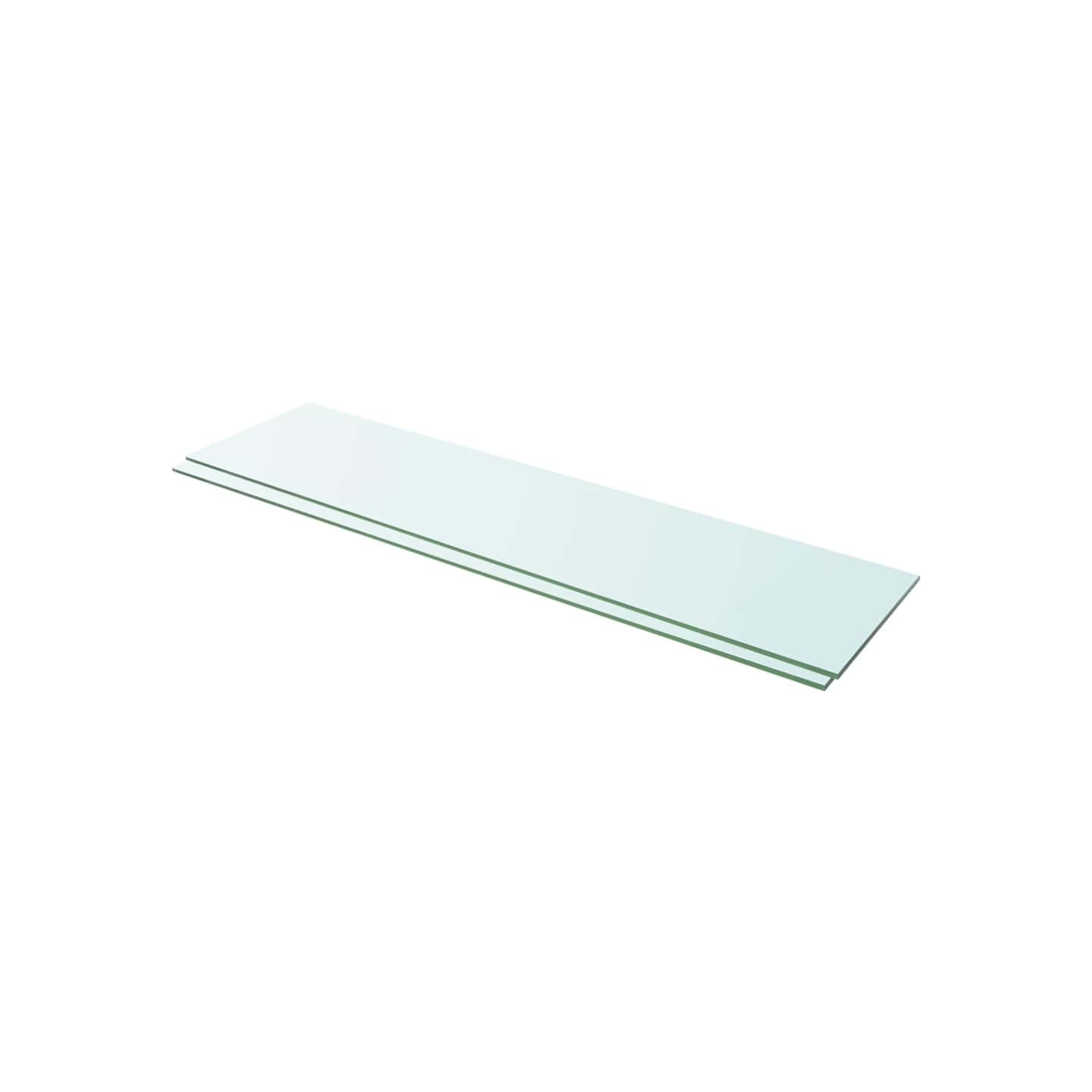 Panneaux d'étagère 2 pcs Verre Transparent 100 x 25 cm