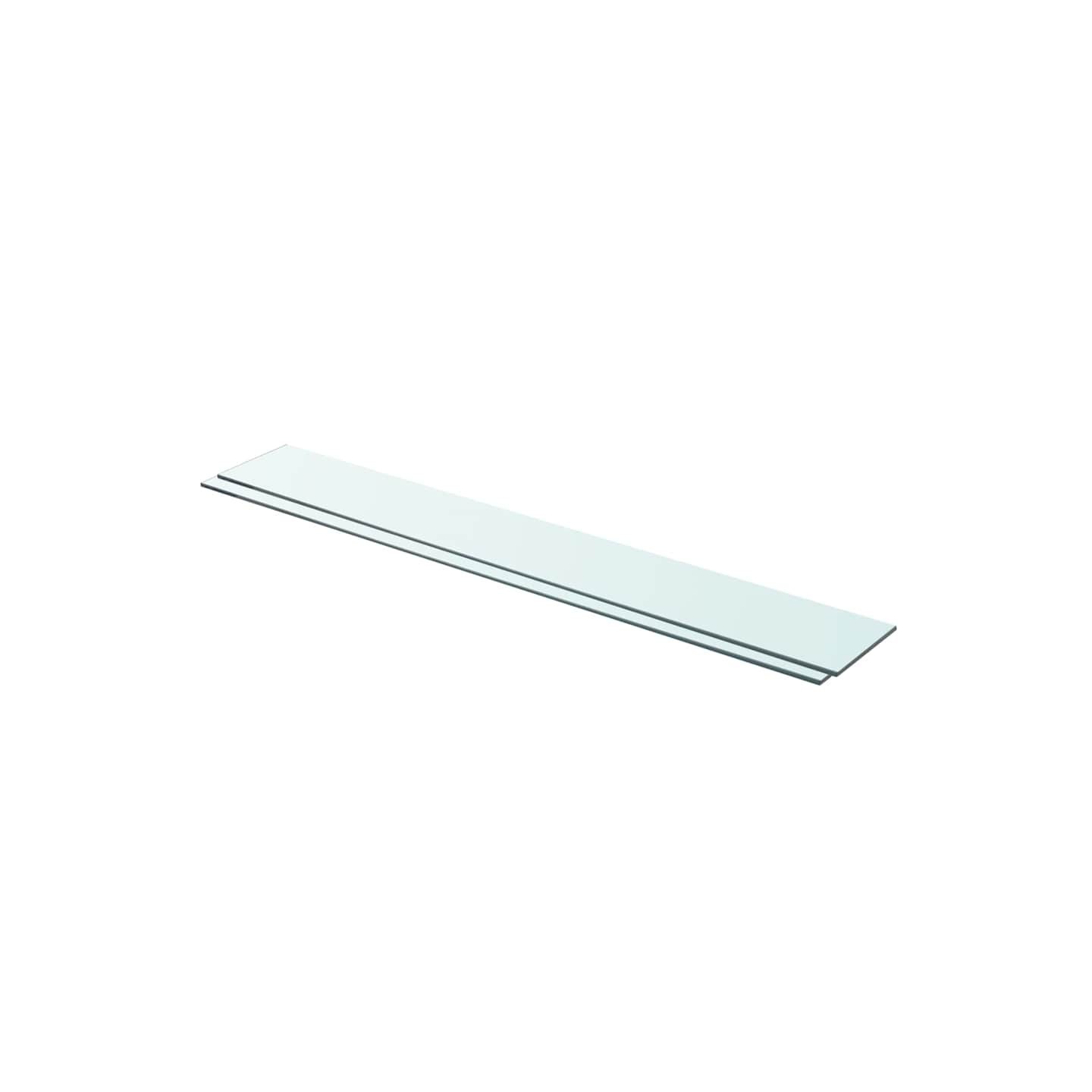 Panneaux d'étagère 2 pcs Verre Transparent 90 x 12 cm
