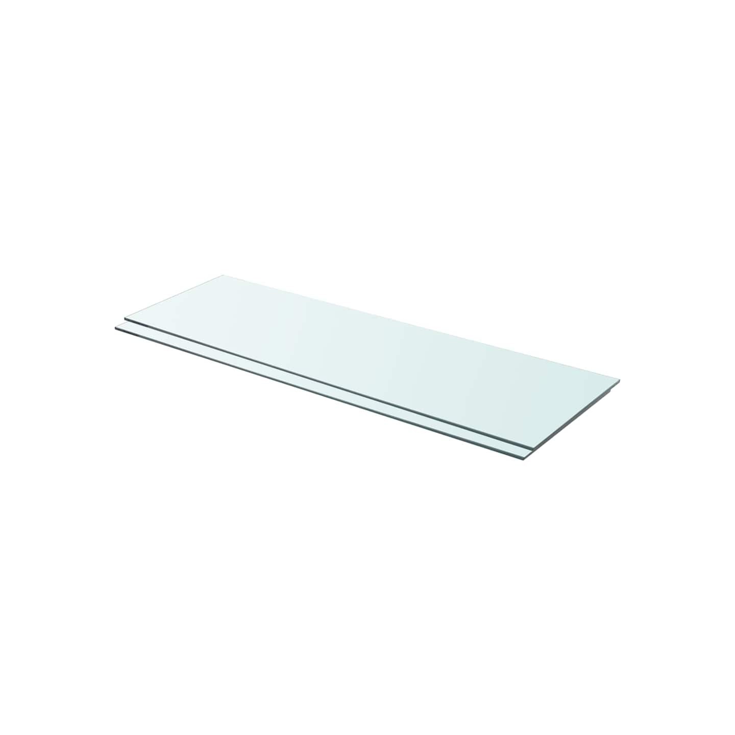 Panneaux d'étagère 2 pcs Verre Transparent 90 x 30 cm