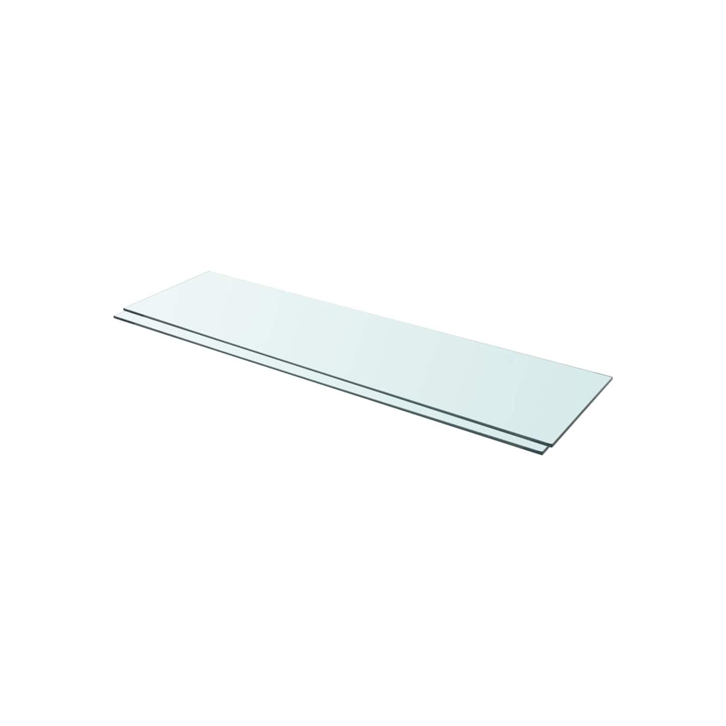 Panneaux d'étagère 2 pcs Verre Transparent 110 x 30 cm