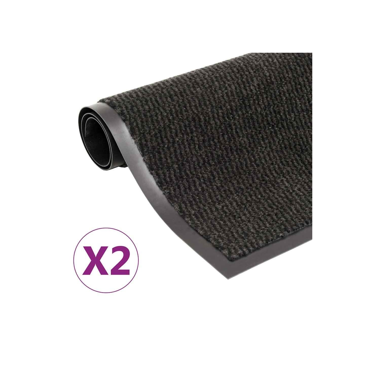 Paillassons rectangulaires 2 pcs 120 x 180 cm Noir