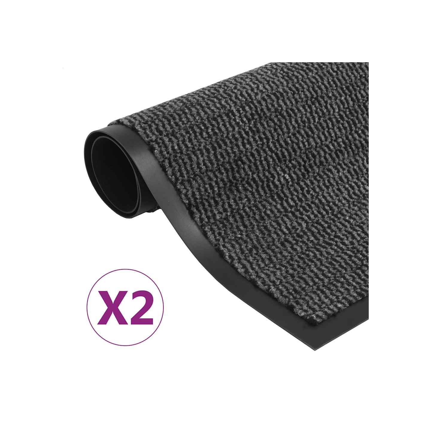 Paillassons rectangulaires 2 pcs 80 x 120 cm Anthracite