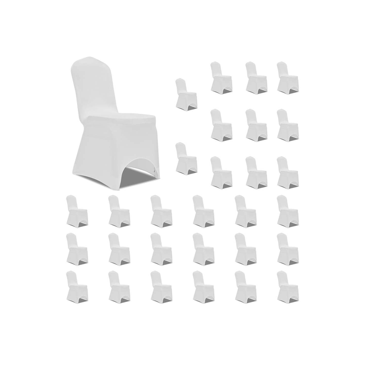 Housses élastiques de chaise Blanc 30 pcs