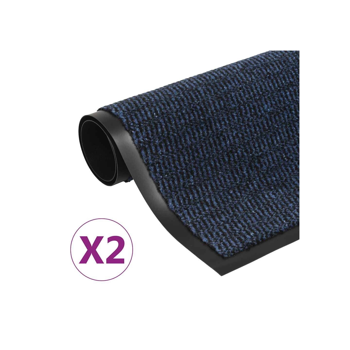 Paillassons rectangulaires 2 pcs 120 x 180 cm Bleu