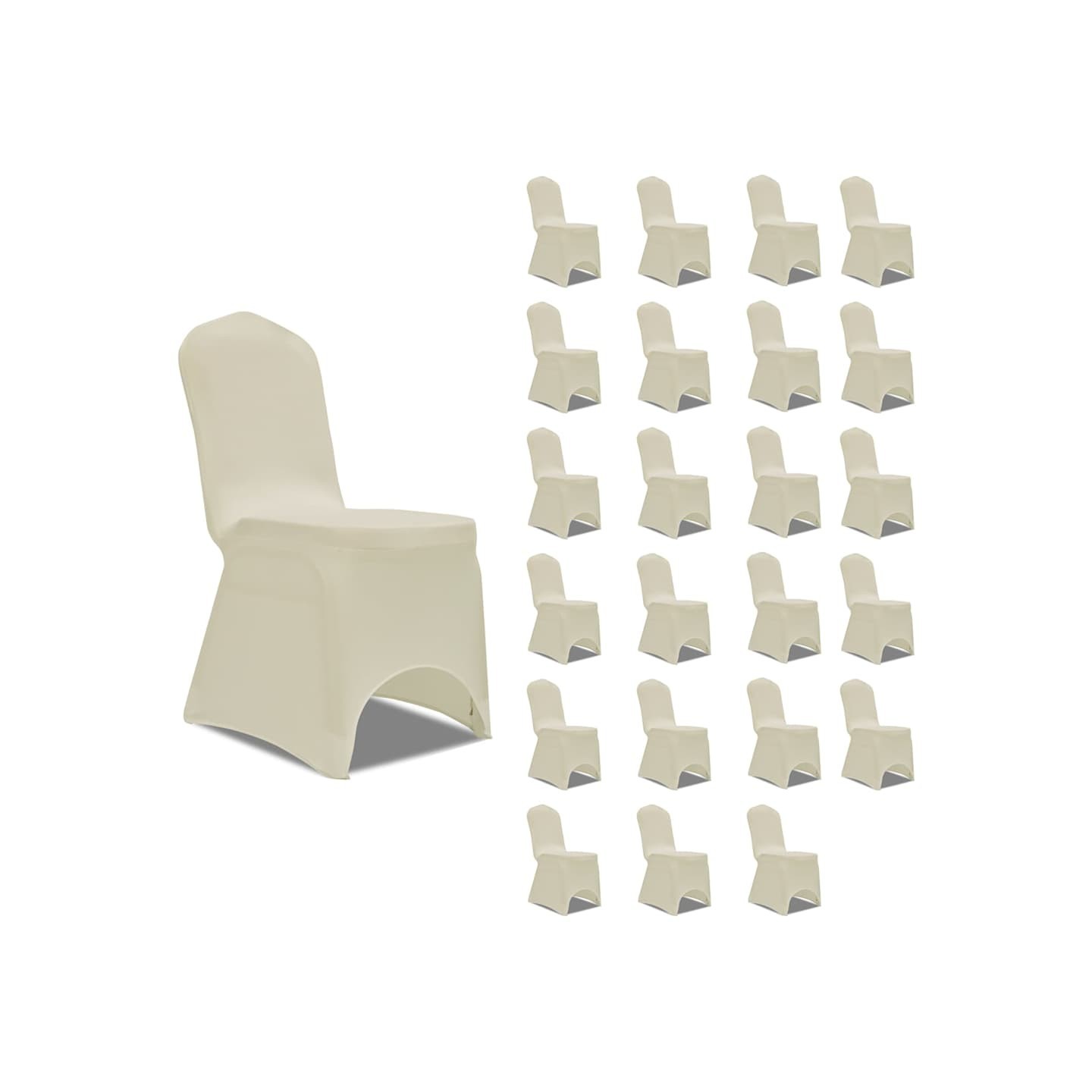 Housses élastiques de chaise Crème 24 pcs