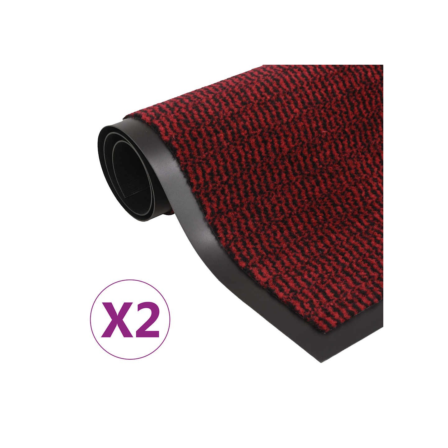 Paillassons rectangulaires 2 pcs 80 x 120 cm Rouge