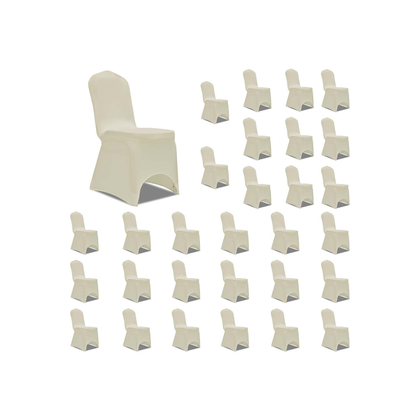 Housses élastiques de chaise Crème 30 pcs