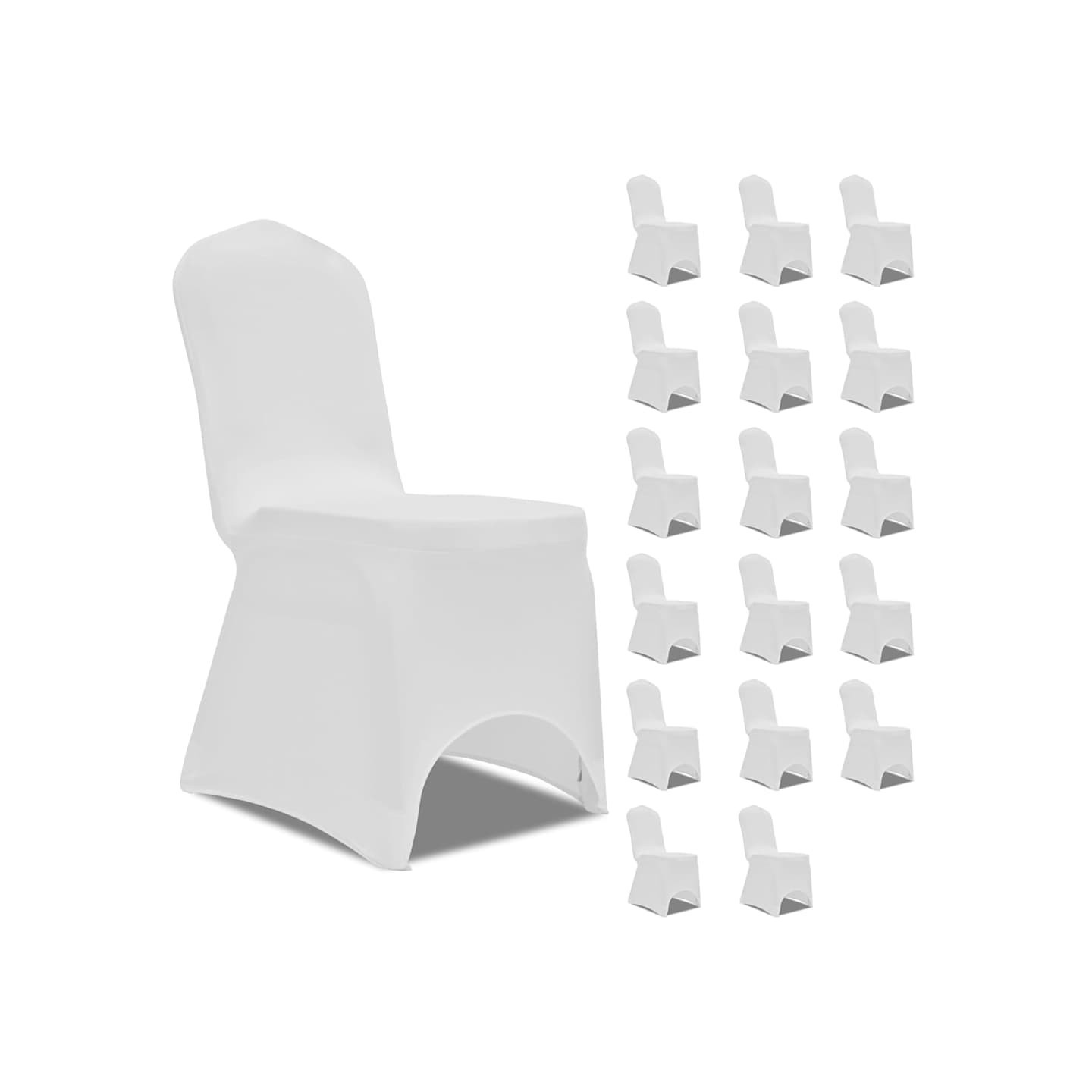 Housses élastiques de chaise Blanc 18 pcs