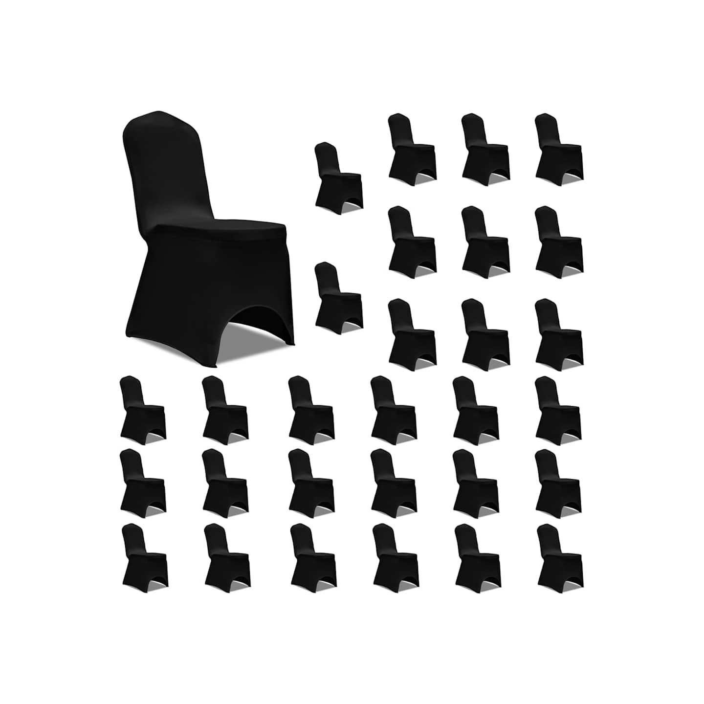 Housses élastiques de chaise Noir 30 pcs