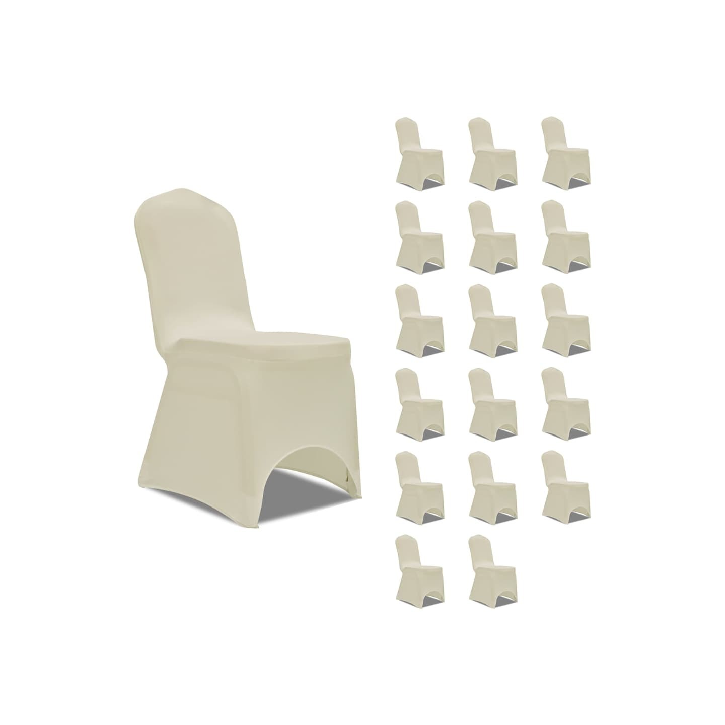 Housses élastiques de chaise Crème 18 pcs