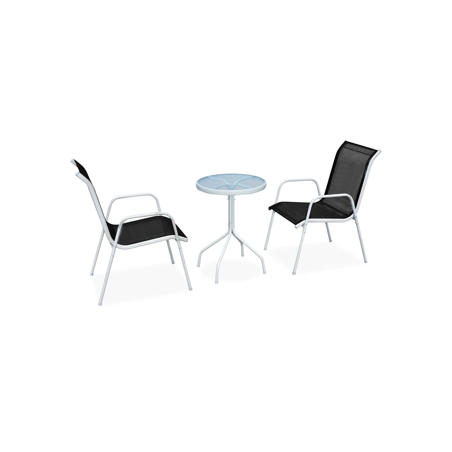 Ensemble de bistro 3 pcs Acier Noir