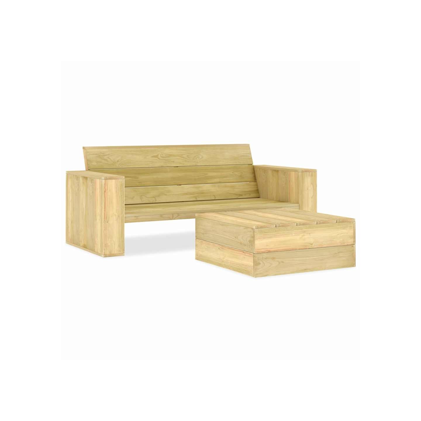 Salon de jardin 2 pcs Bois de pin imprégné