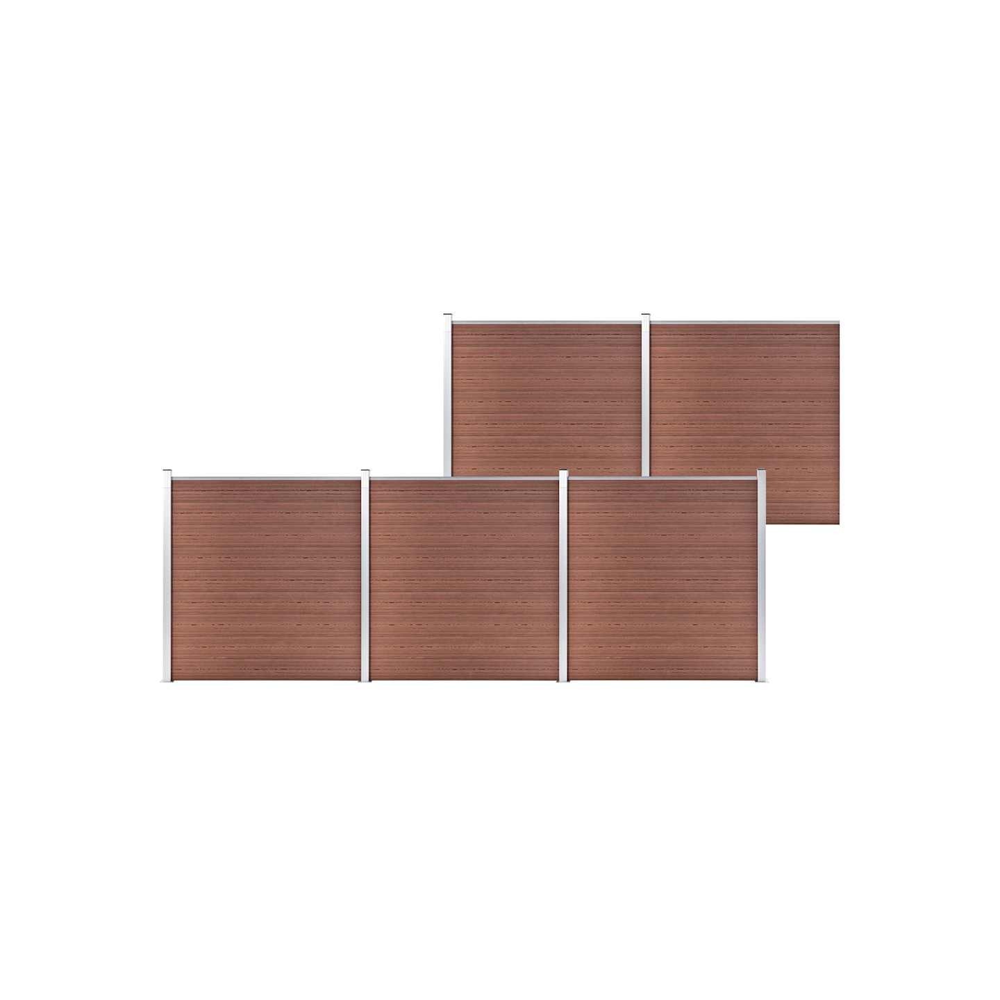Clôture de jardin WPC 872x186 cm Marron