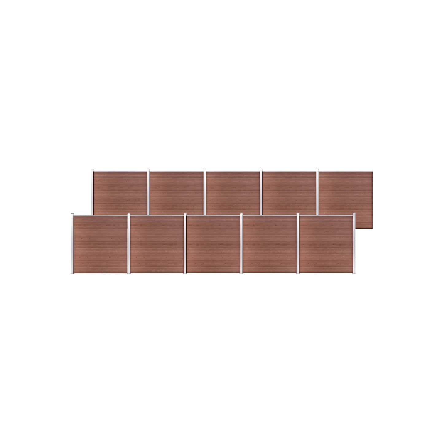 Clôture de jardin WPC 1737x186 cm Marron