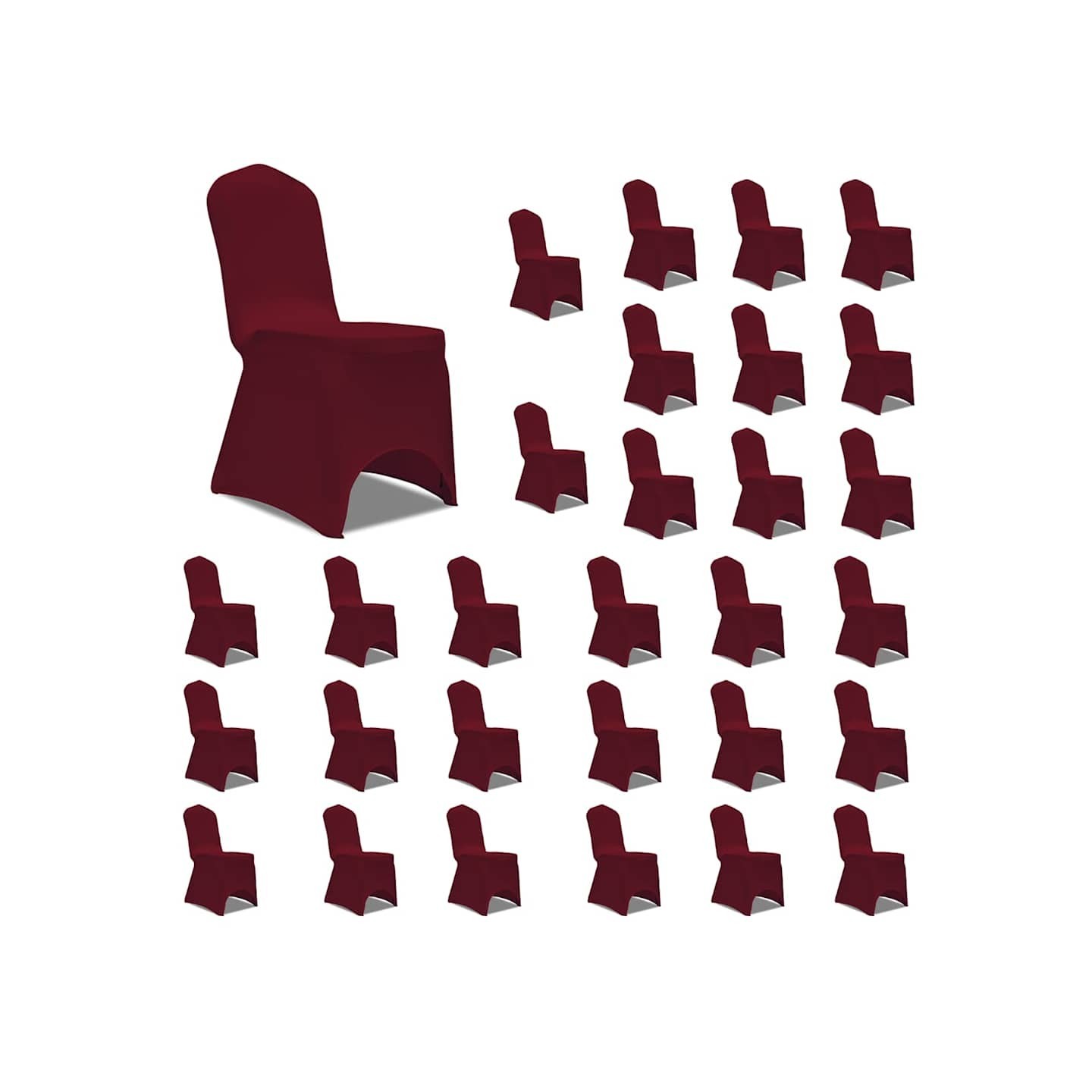 Housses élastiques de chaise Bordeaux 30 pcs