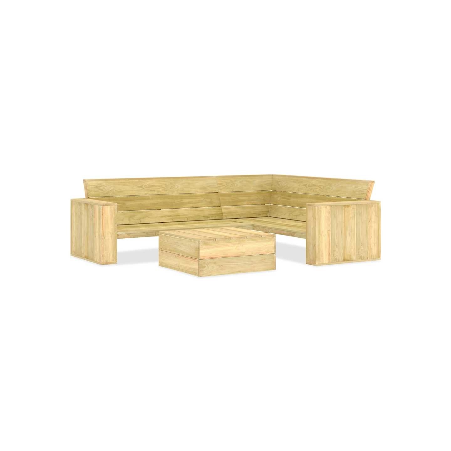 Salon de jardin 2 pcs Bois de pin imprégné