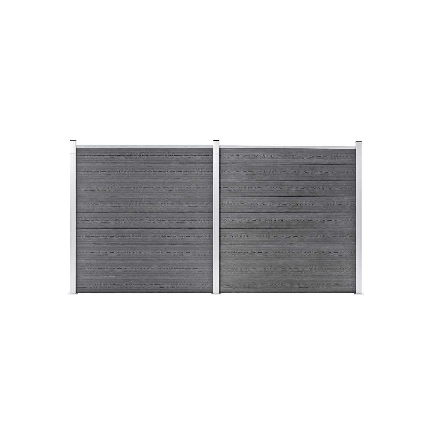 Clôture de jardin WPC 353x186 cm Gris