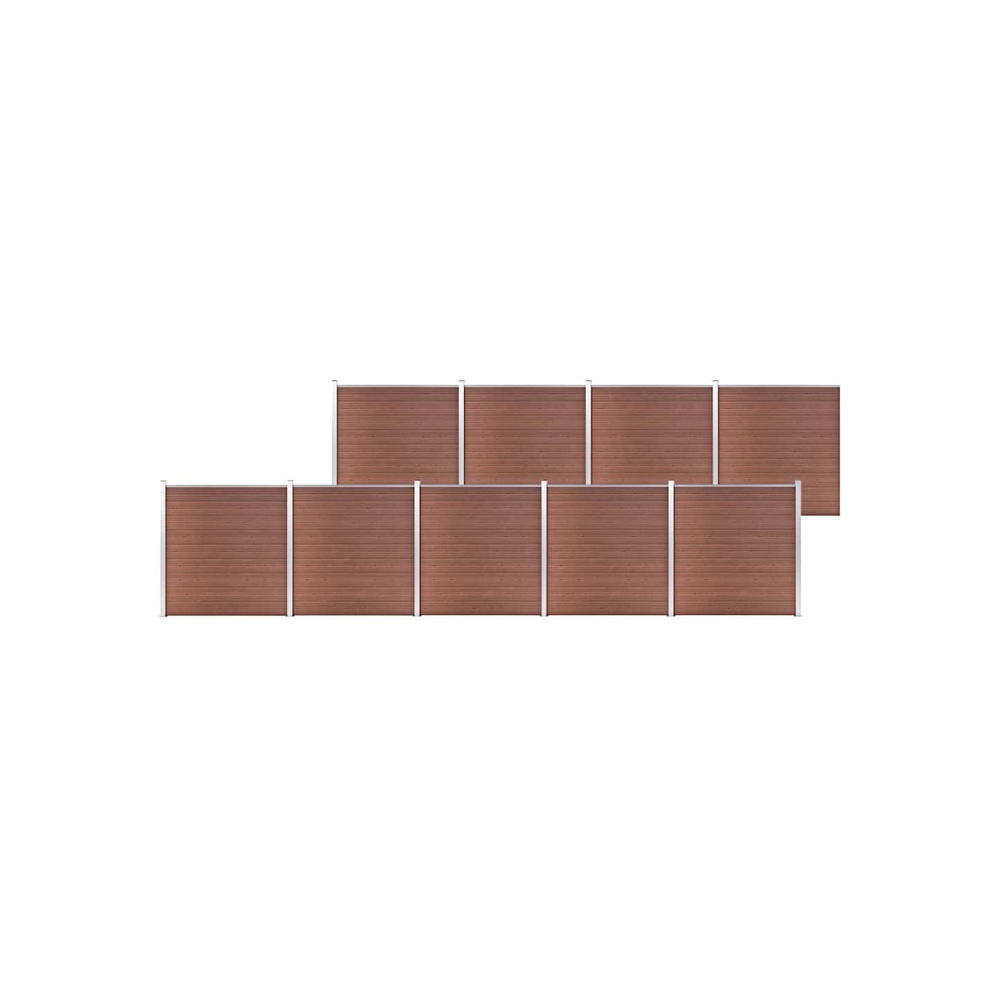 Clôture de jardin WPC 1564x186 cm Marron