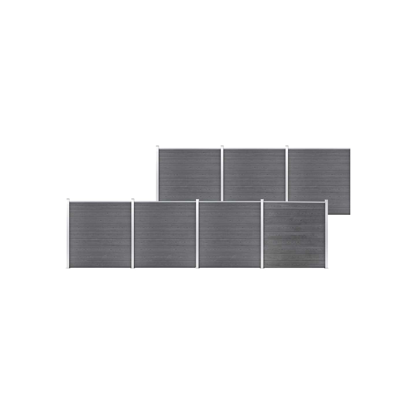 Clôture de jardin WPC 1218x186 cm Gris
