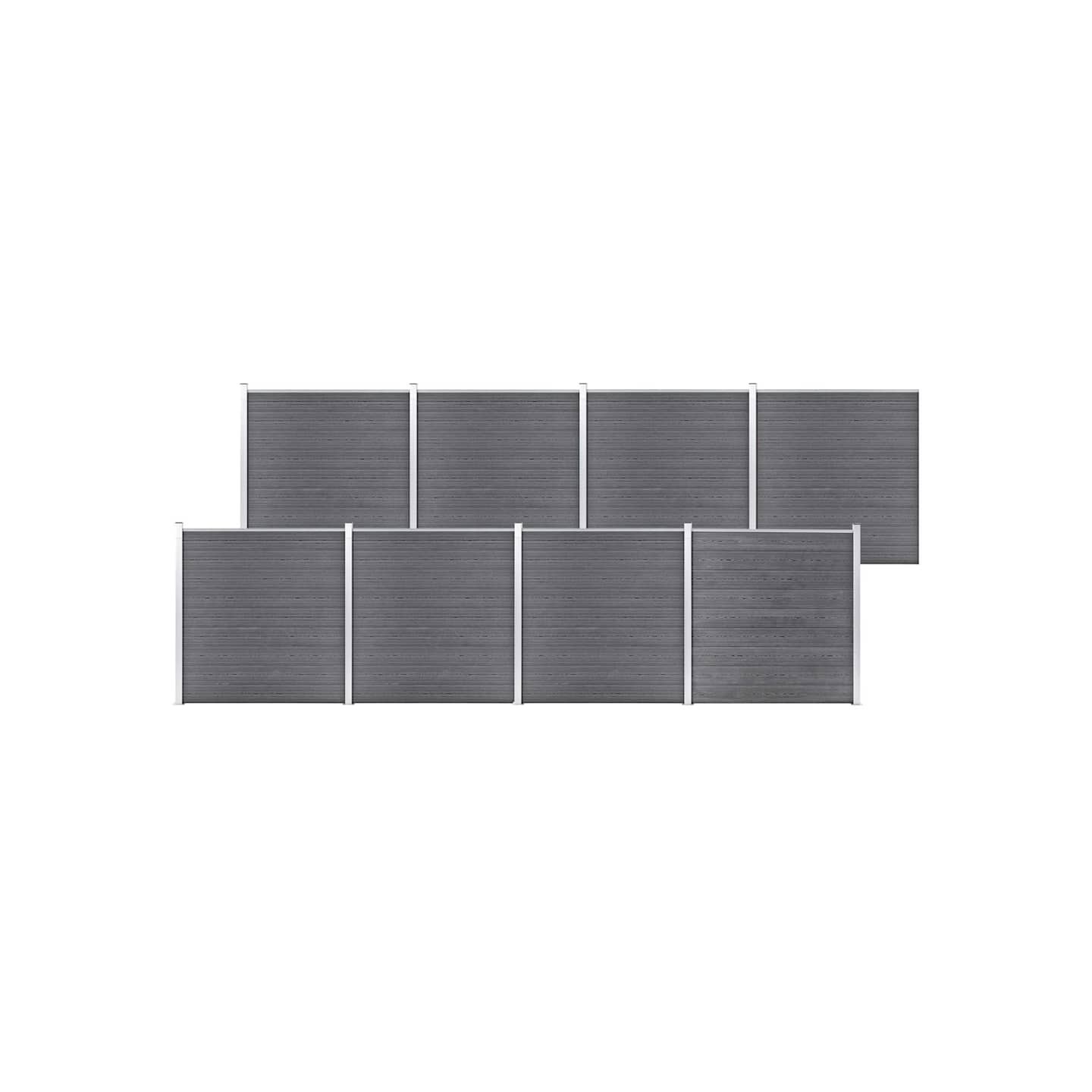Clôture de jardin WPC 1391x186 cm Gris