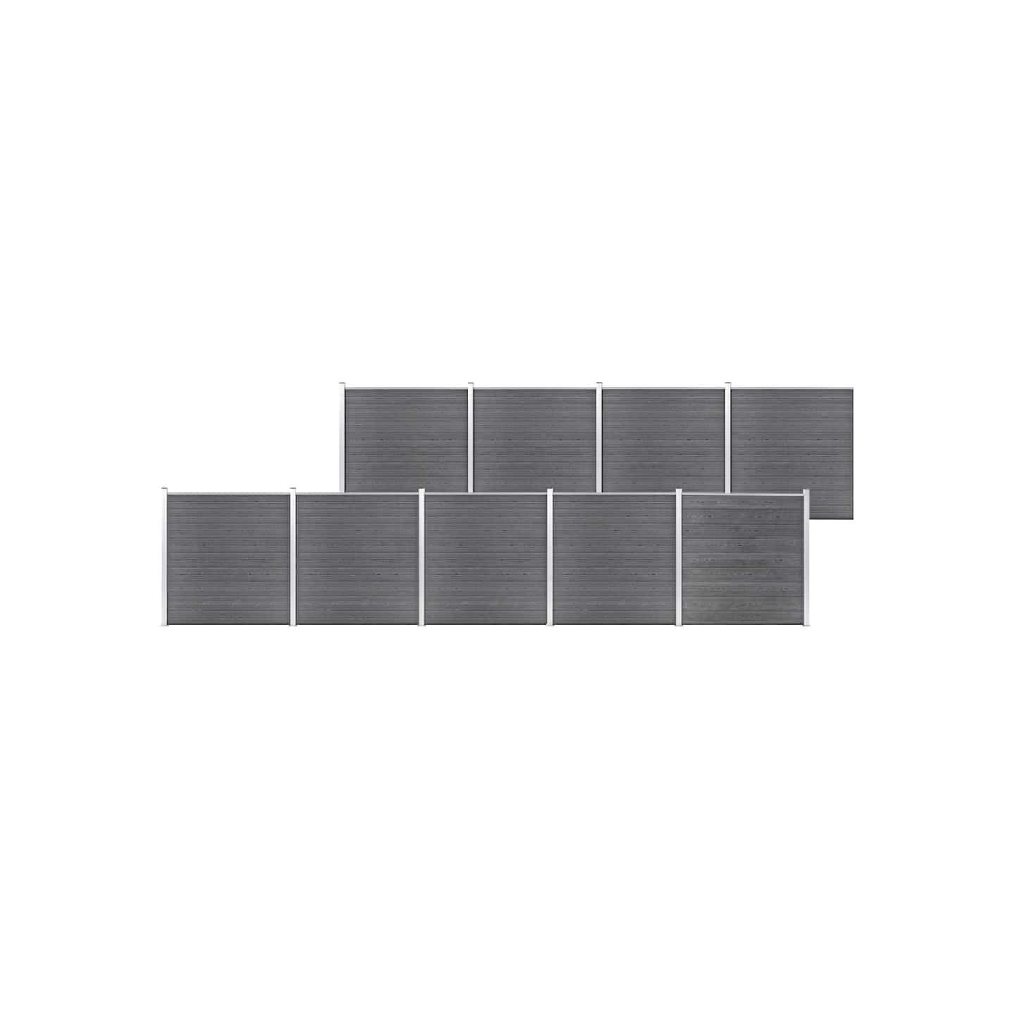 Clôture de jardin WPC 1564x186 cm Gris