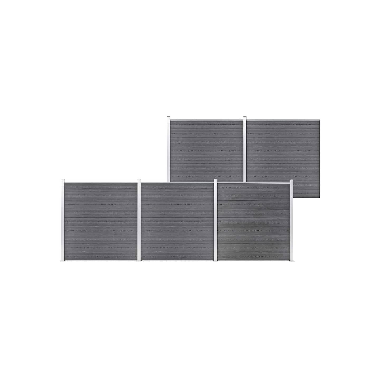 Clôture de jardin WPC 872x186 cm Gris