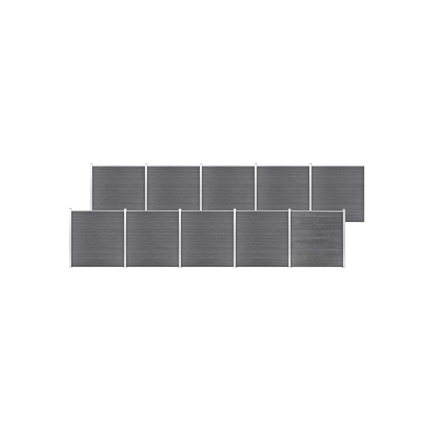 Clôture de jardin WPC 1737x186 cm Gris
