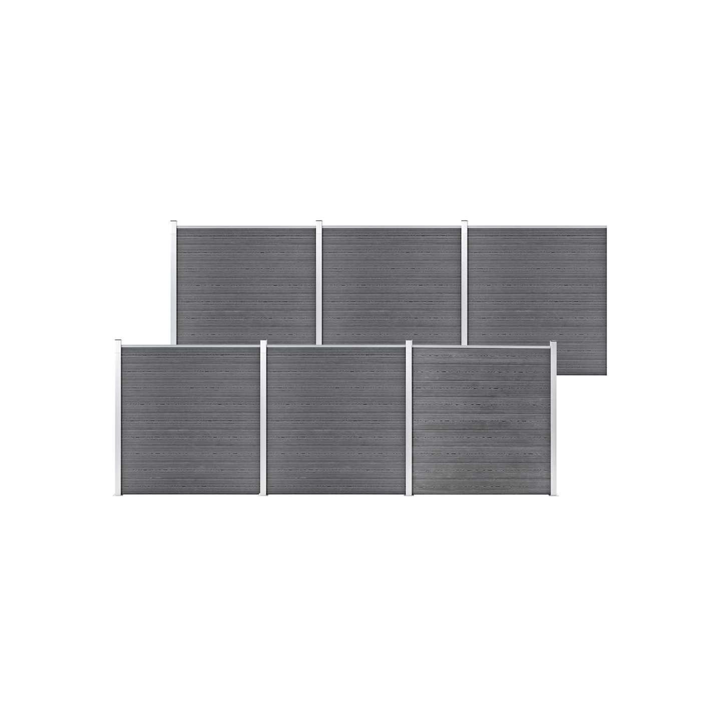 Clôture de jardin WPC 1045x186 cm Gris