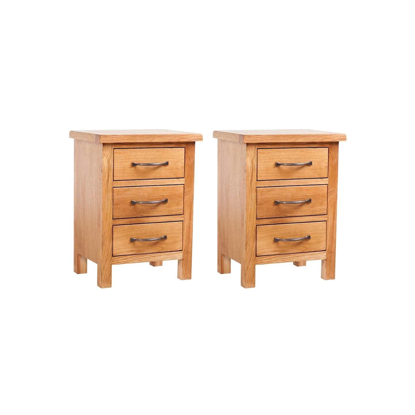 Tables de chevet 2 pcs 40x30x54 cm Bois de chêne massif