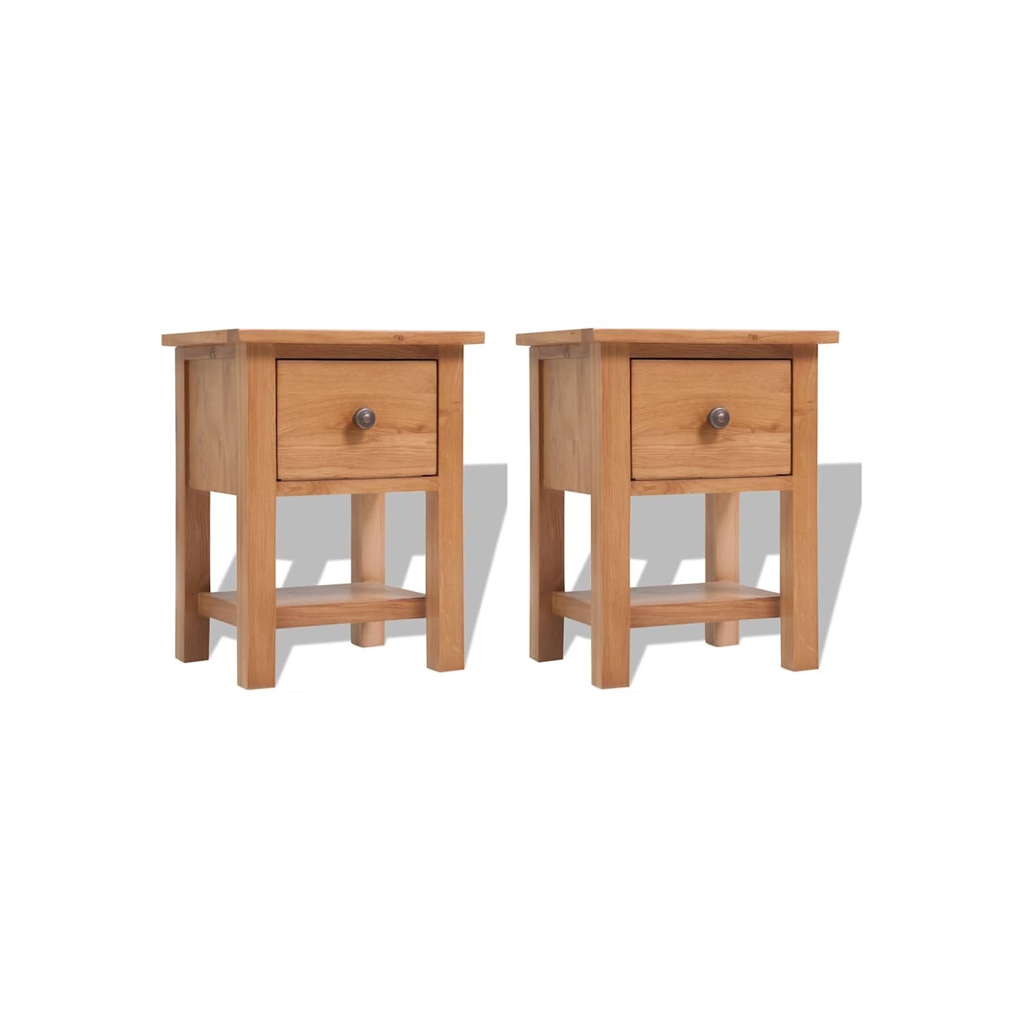Tables de chevet 2 pcs 36x30x47 cm bois de chêne massif
