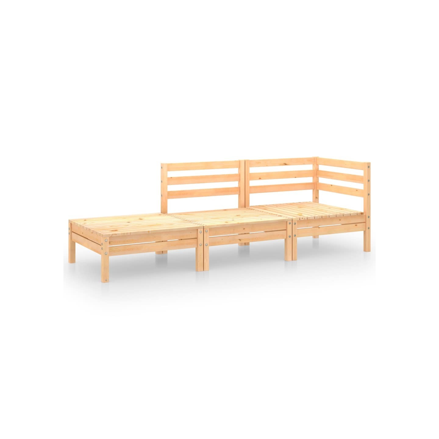 Salon de jardin 3 pcs Bois de pin massif