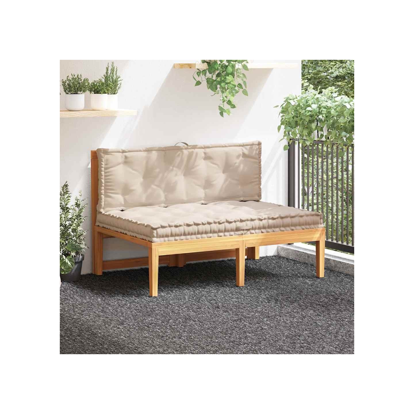 Coussins de plancher de palette lot de 2 Coton Beige