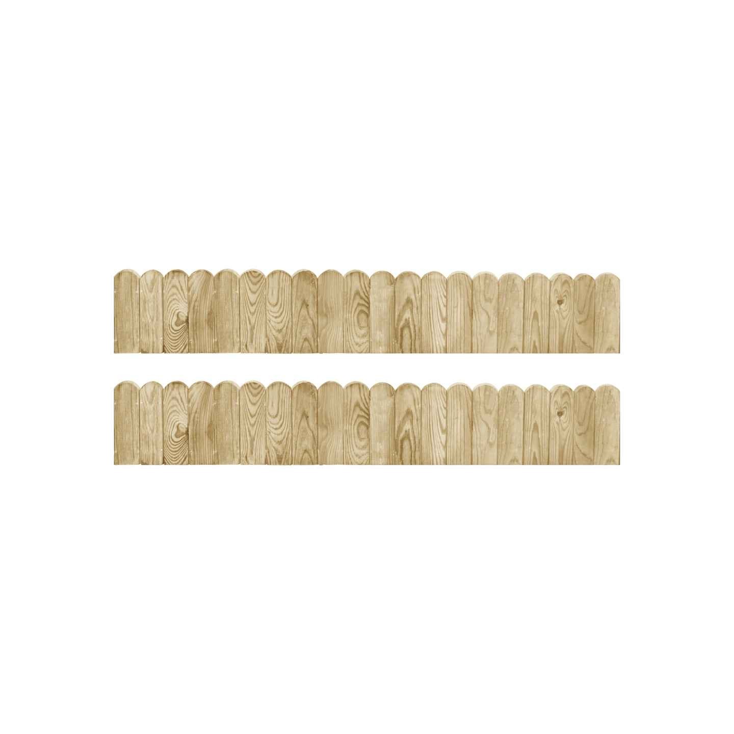 Rouleaux de bordure 2 pcs 120 cm Bois de pin imprégné