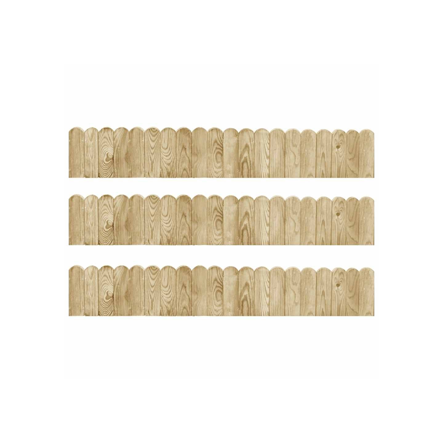 Rouleaux de bordure 3 pcs 120 cm bois de pin imprégné