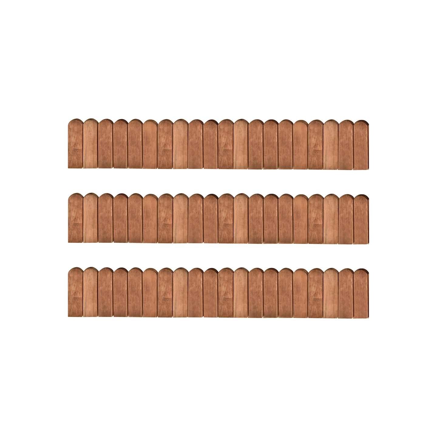 Rouleaux de bordure 3 pcs 120 cm bois de pin imprégné