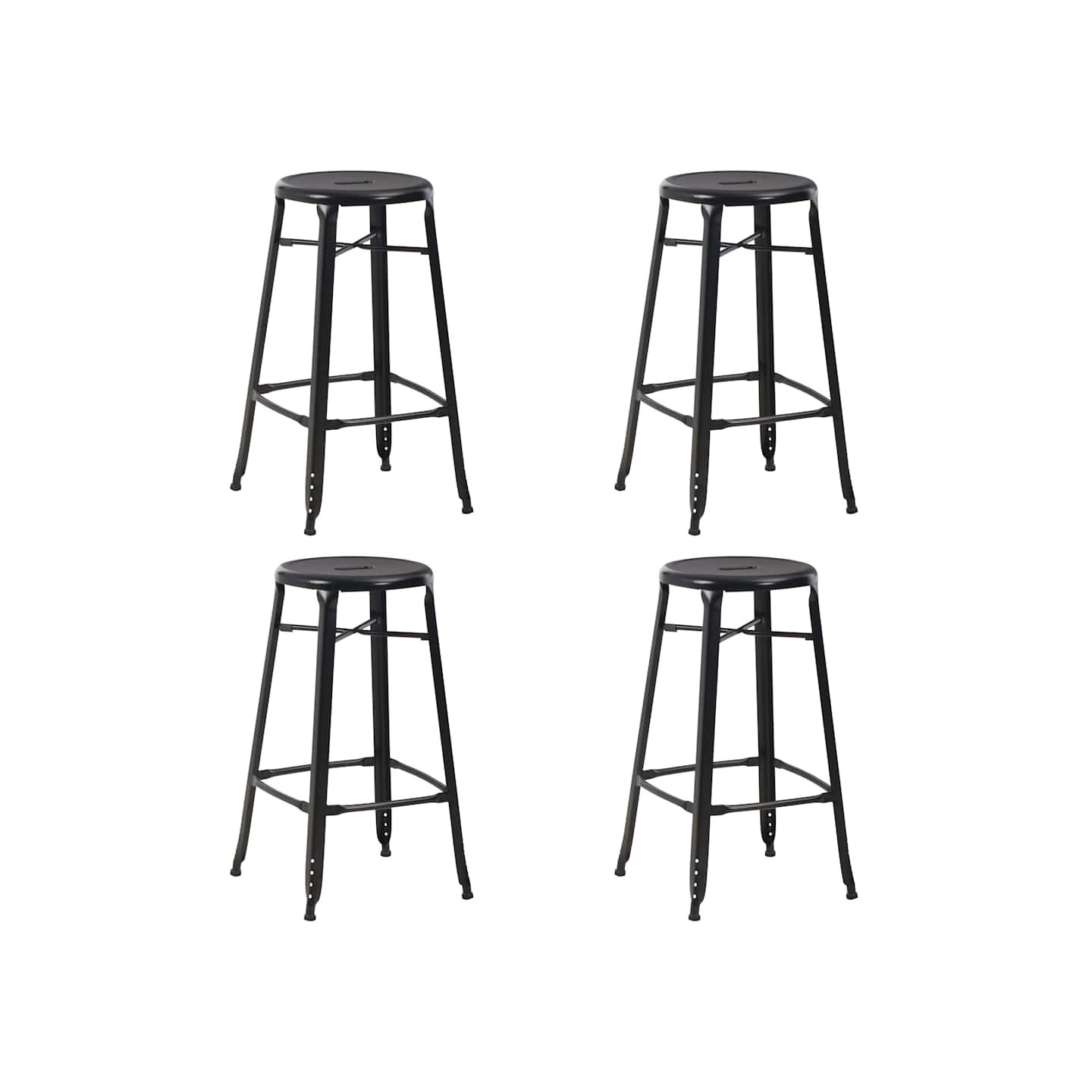 Tabourets de bar lot de 4 noir acier